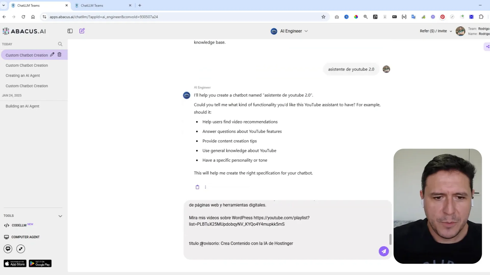 Acceso a modelos personalizados en ChatLLM
