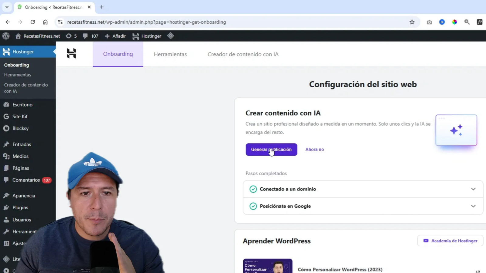 Configuración de dominio en Hostinger