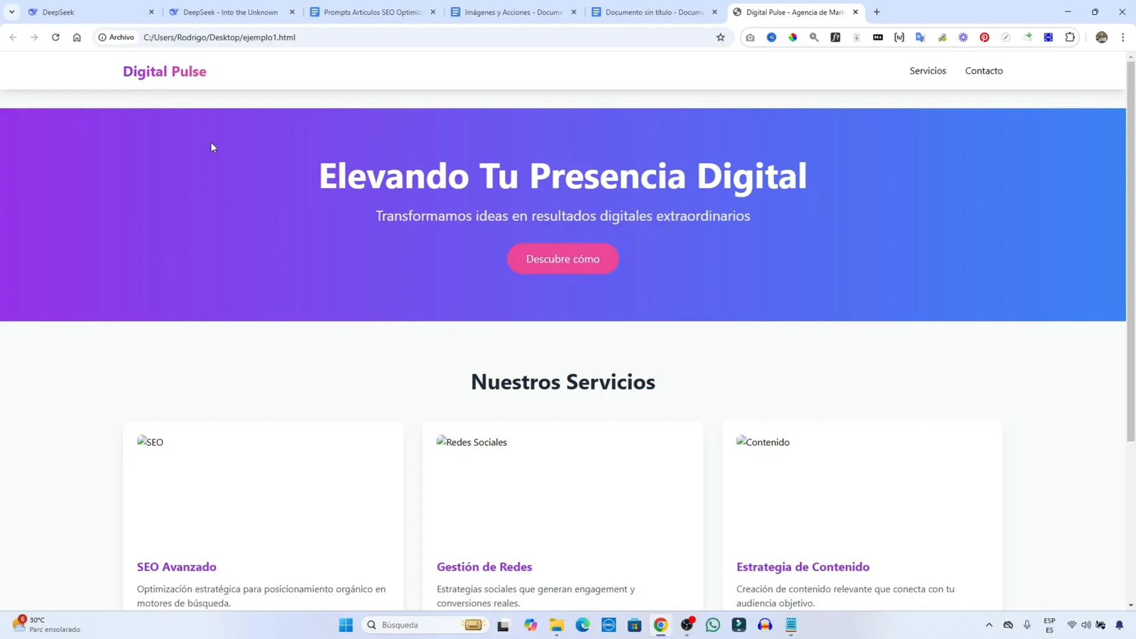 DeepSeek: La IA Gratuita que Rivaliza con ChatGPT 7 Ejecución del código HTML en DeepSeek