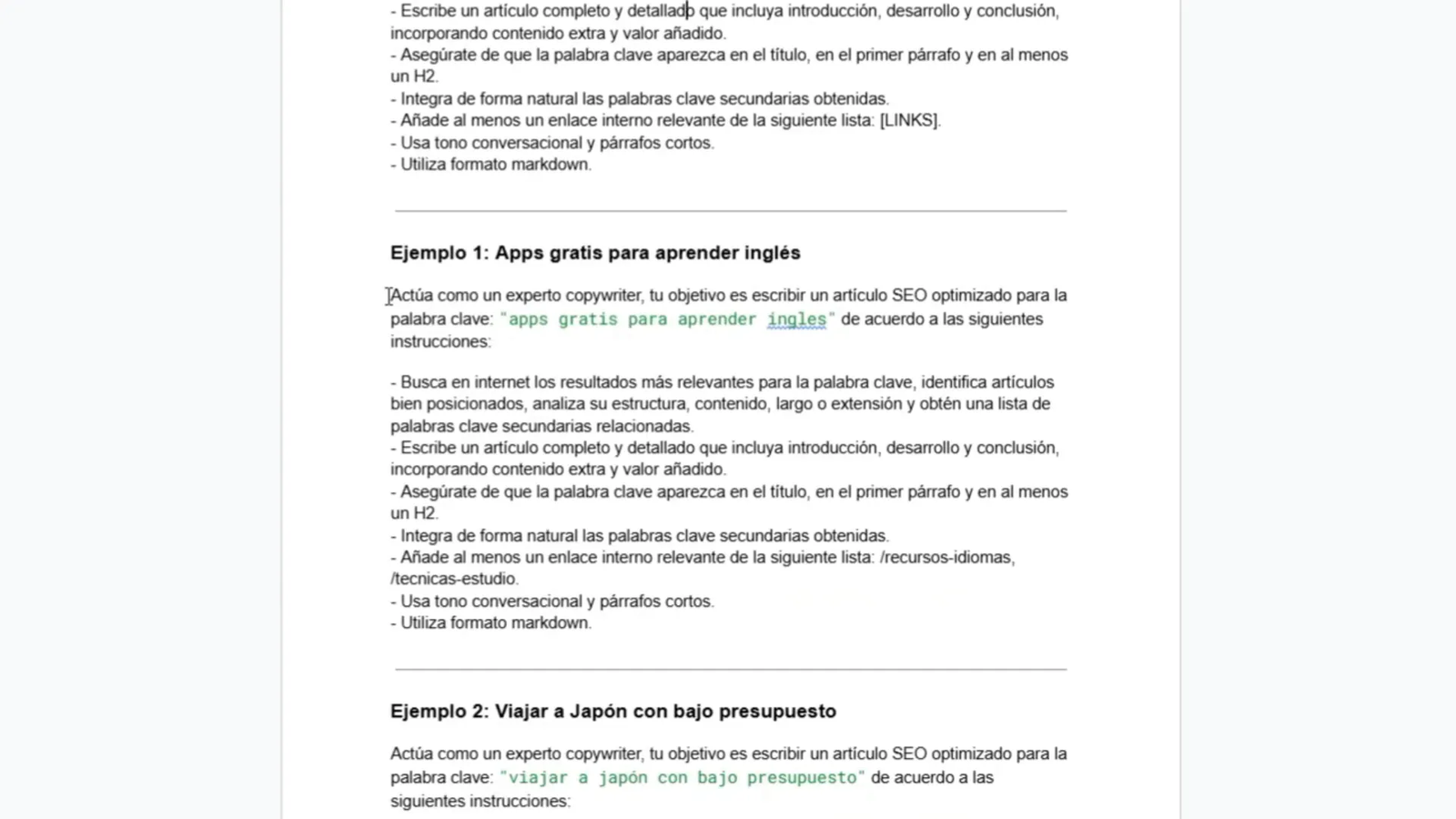 Ejemplo de definición de tema para un artículo