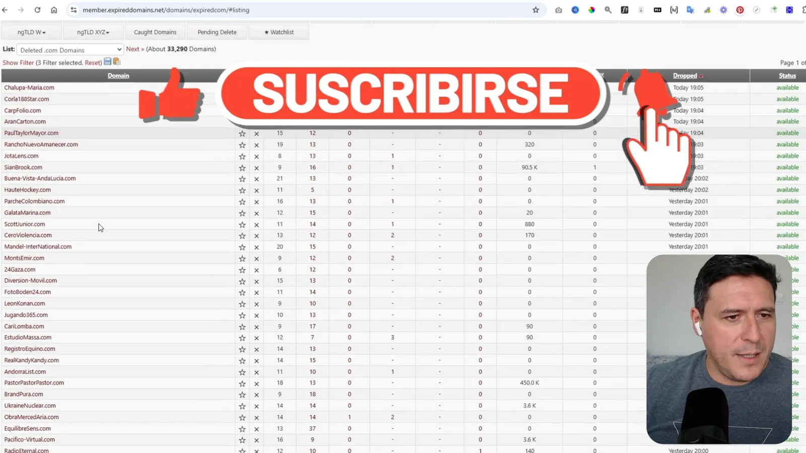 Ejemplo de diferentes extensiones de dominio