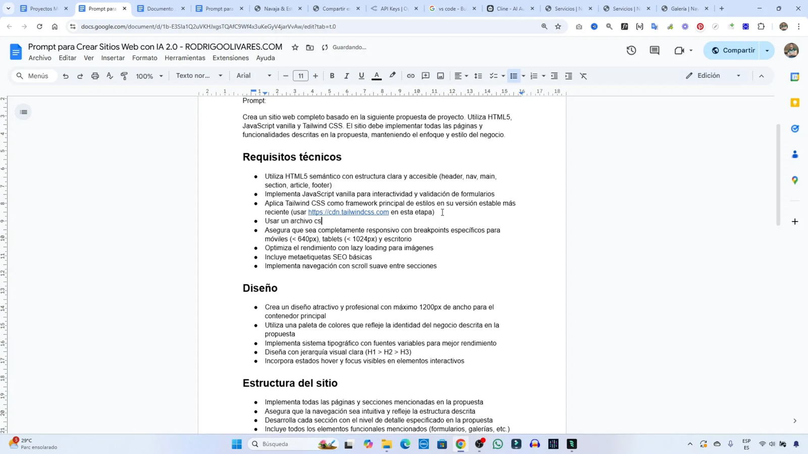 Copia mi Método: Crea Sitios Web Completos para Clientes o para Ti usando IA 10 Estructura de la página de servicios