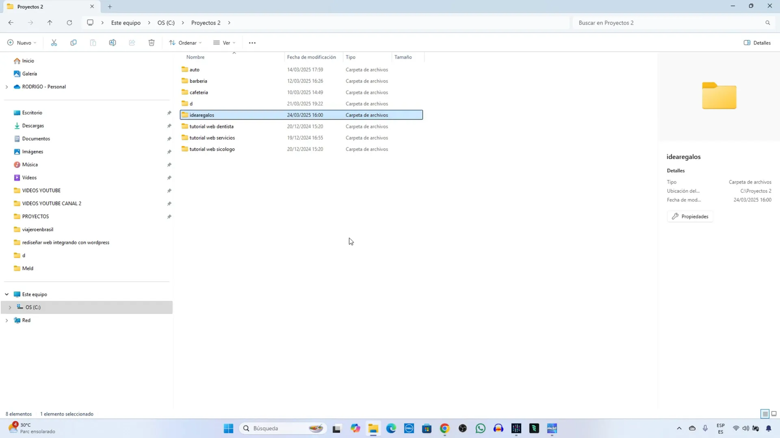 Creación de la carpeta de trabajo