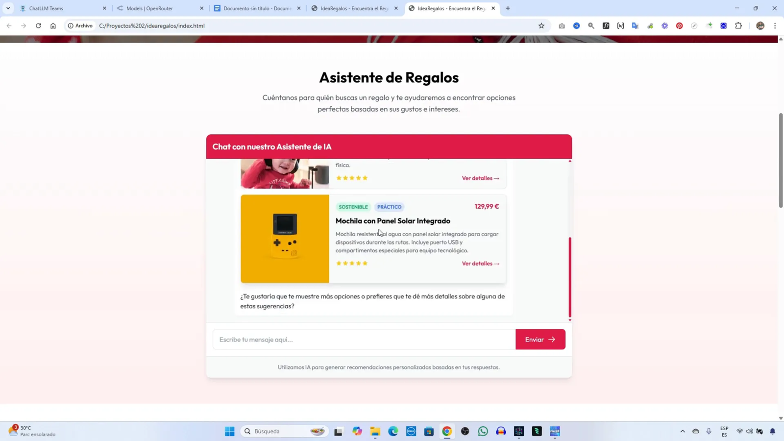 Interacción del usuario en la simulación