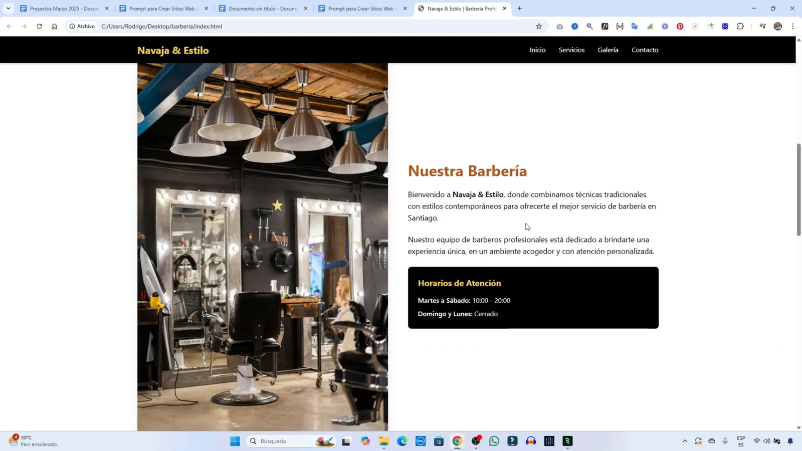 Copia mi Método: Crea Sitios Web Completos para Clientes o para Ti usando IA 3 Estructura del sitio web y requerimientos