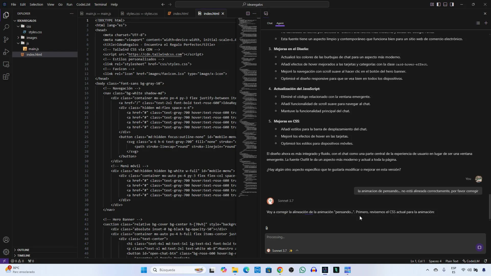 Funcionalidad del chat
