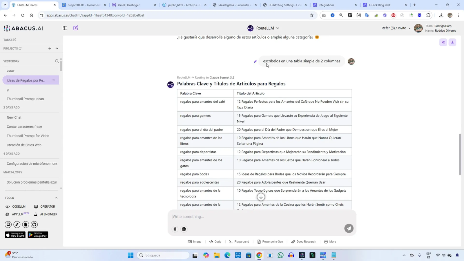 Creando una Web Nicho Rentable con IA desde 0 - Parte 3 13 Ejemplo de palabras clave y títulos generados