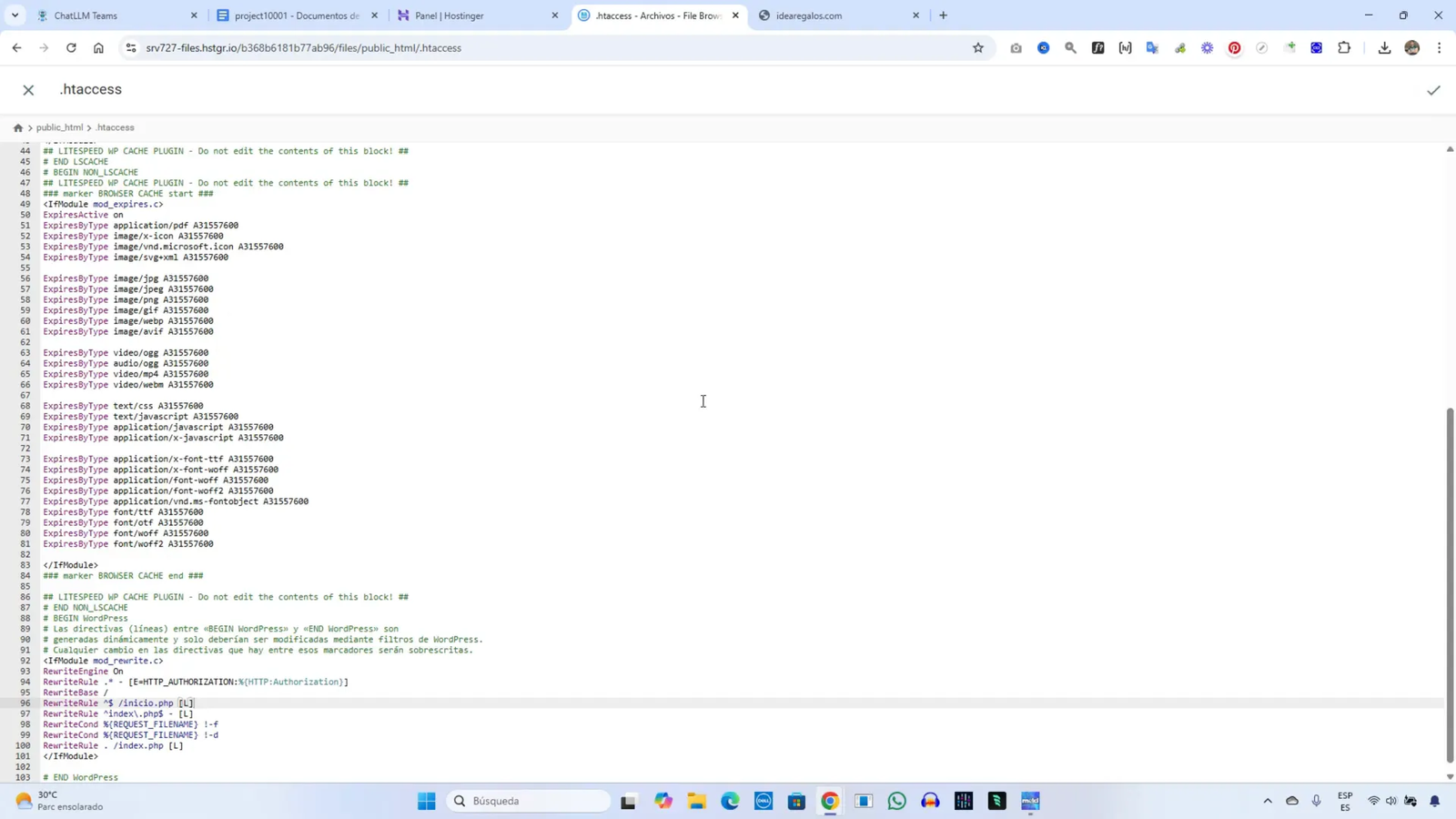 Creando una Web Nicho Rentable con IA desde 0 - Parte 3 3 Actualizando el archivo .htaccess