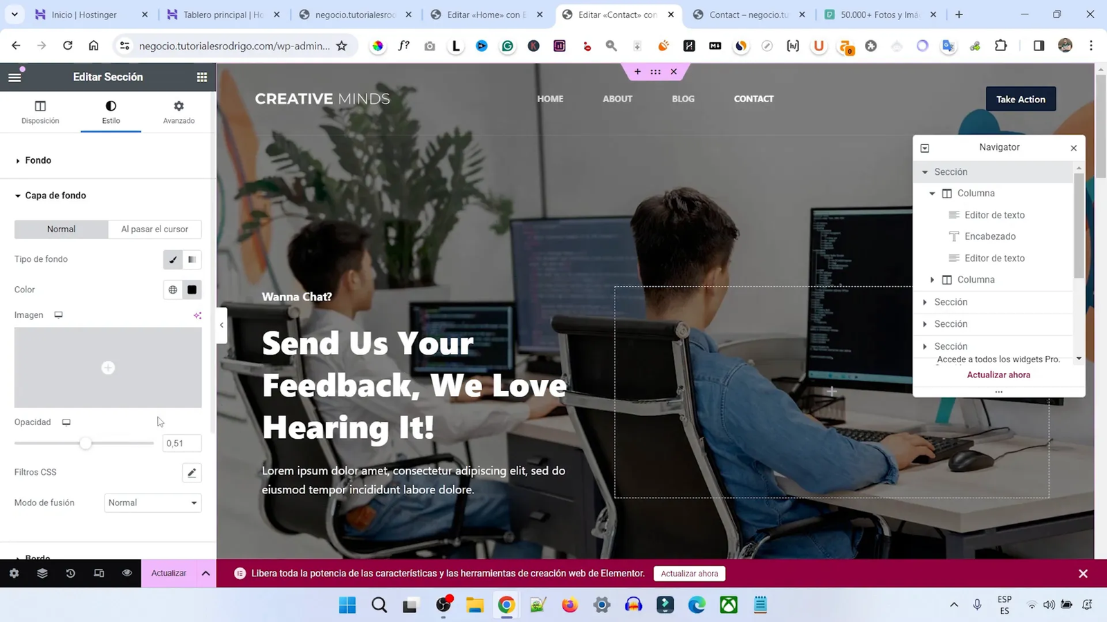 Ajustar opacidad y color de fondo para mejorar contraste