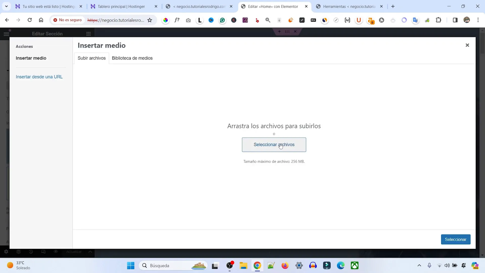 Cambiar imagen de fondo en Elementor