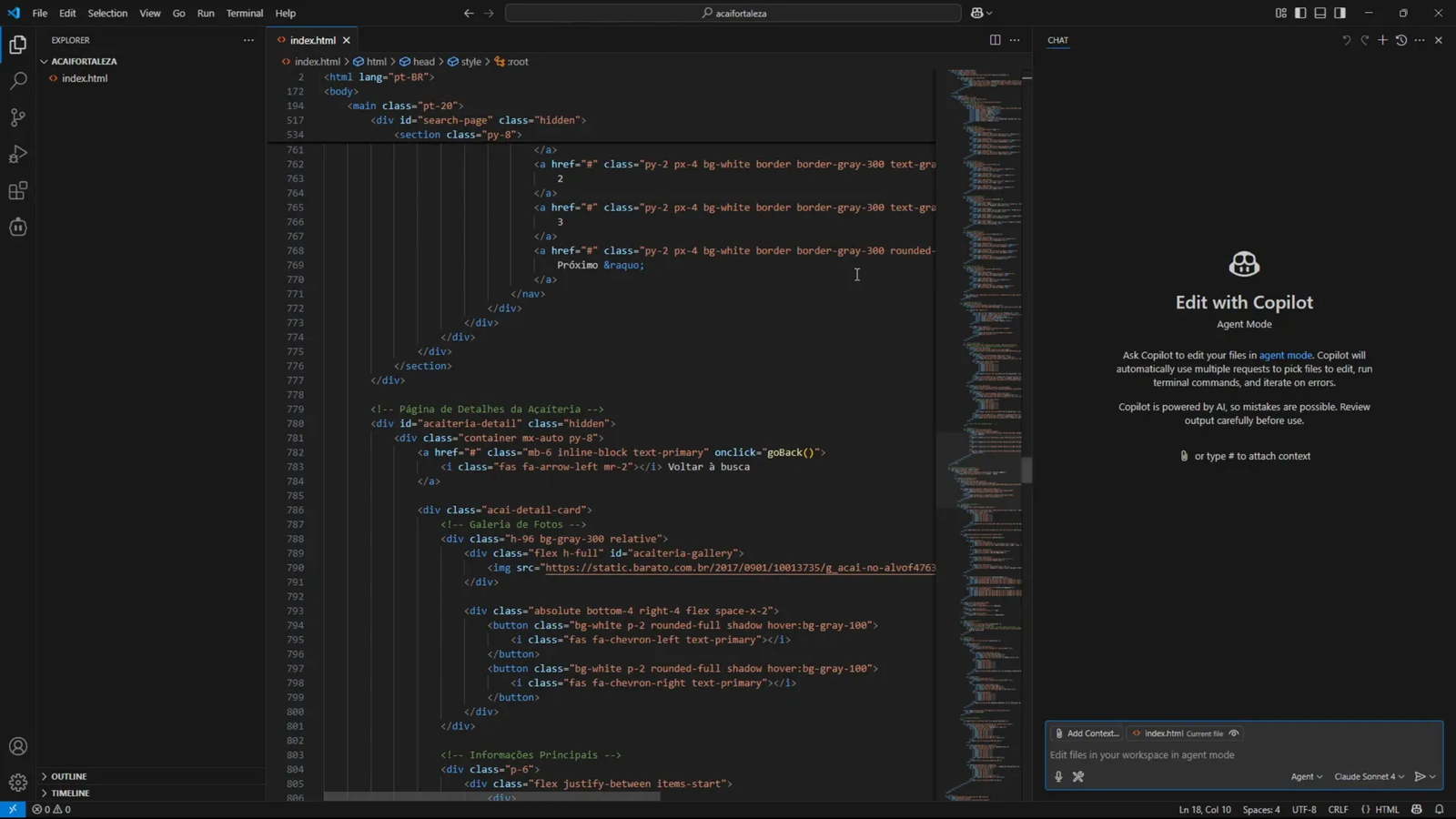 Código del directorio abierto en VS Code