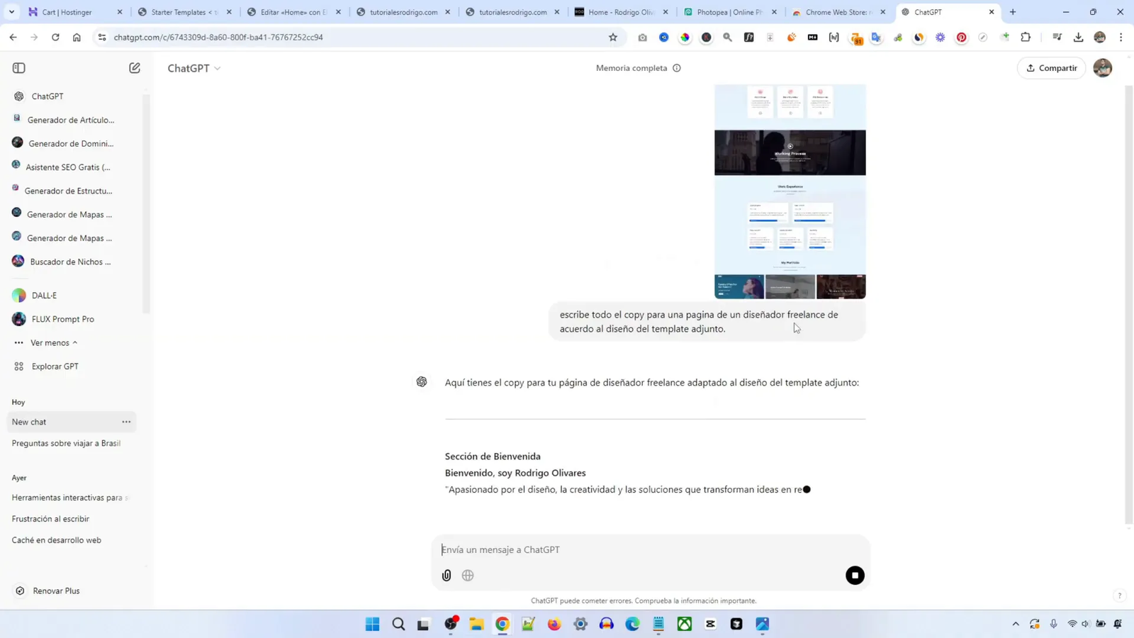 Uso de ChatGPT para generar textos personalizados para sitio web