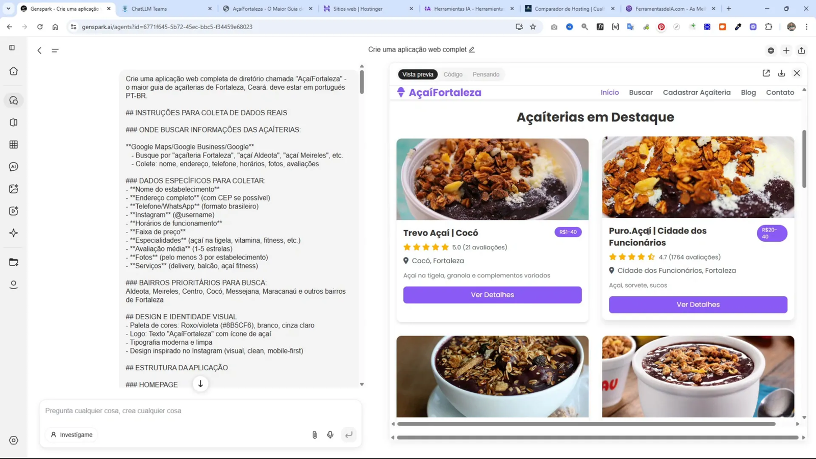 Interfaz de Jenspark para crear directorios con IA