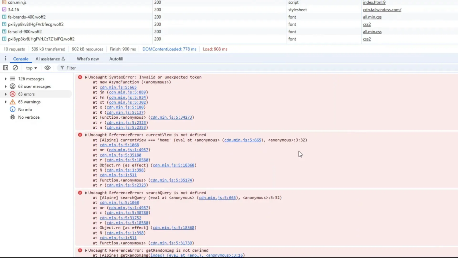 Así Creo Directorios Web con IA (Más Rentables que una Web Nicho) - Copia Mi Método 7 Errores en consola del navegador que ayudaron a identificar problemas en el código