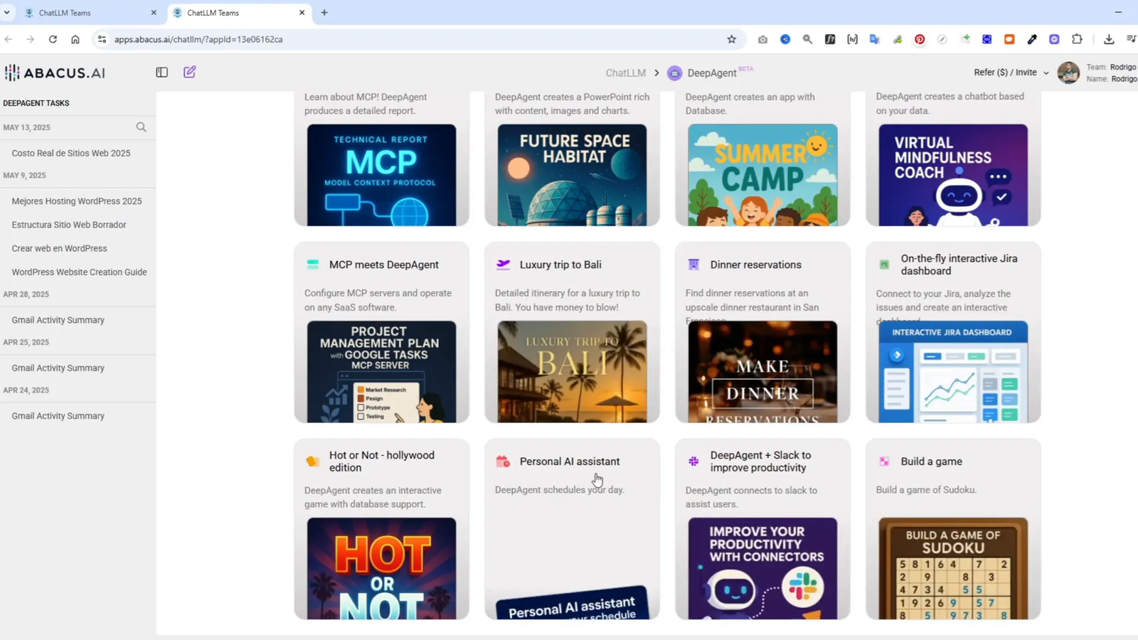 DeepAgent: El Agente de IA que Hace TODO por Ti (Sitios Web, Apps, Asistentes y Más) 2 Presentación de Deep Agent en Chat LLM