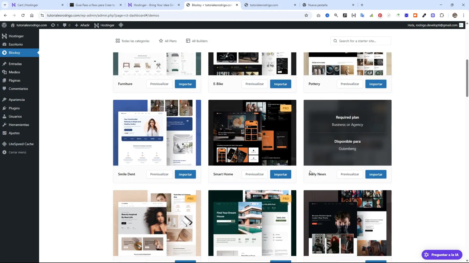 Previsualización de plantilla Consultant en Blocksy