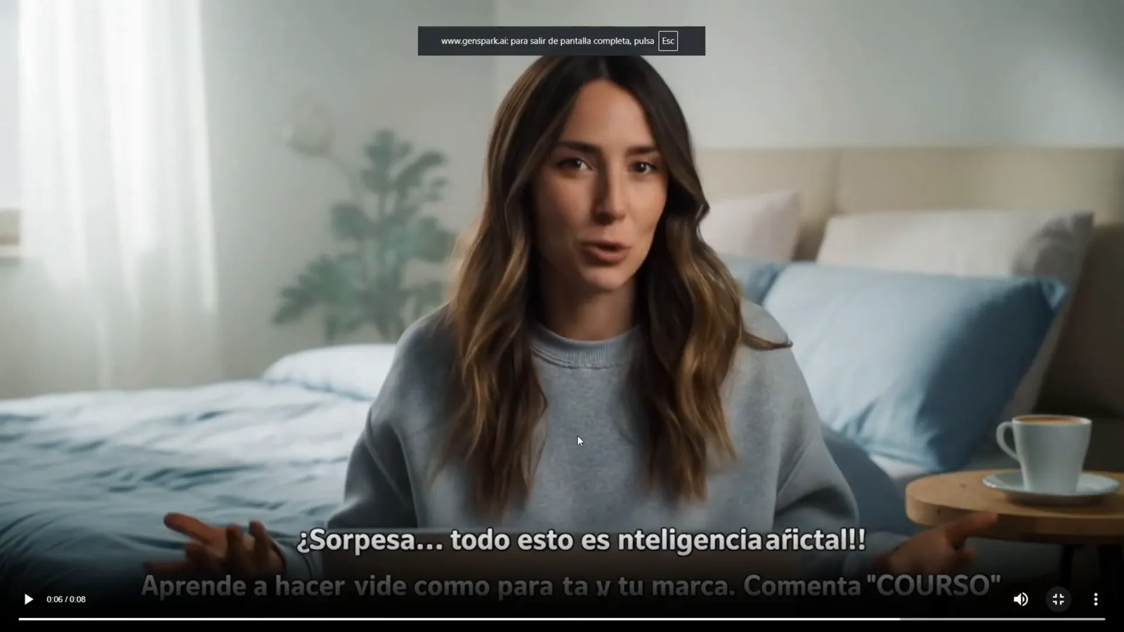 Esta es la forma MÁS FÁCIL de crear VIDEOS con IA (GENSPARK + VEO 3) 6 Ejemplo de video con problemas de audio y subtítulos