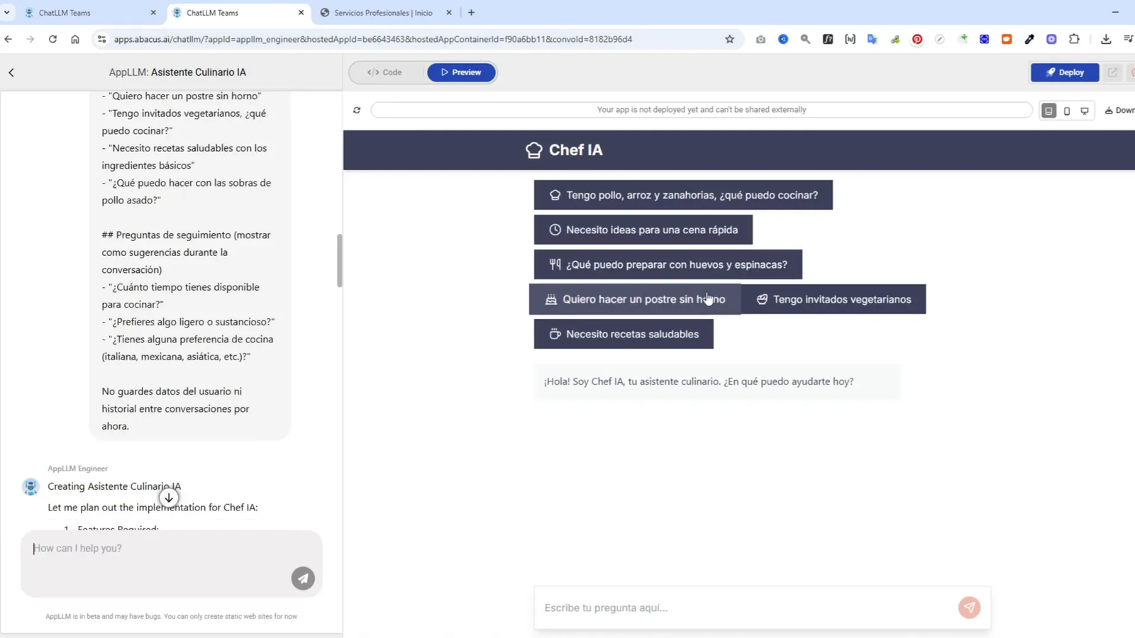 DeepAgent: El Agente de IA que Hace TODO por Ti (Sitios Web, Apps, Asistentes y Más) 5 Configuración del Chef IA en Deep Agent
