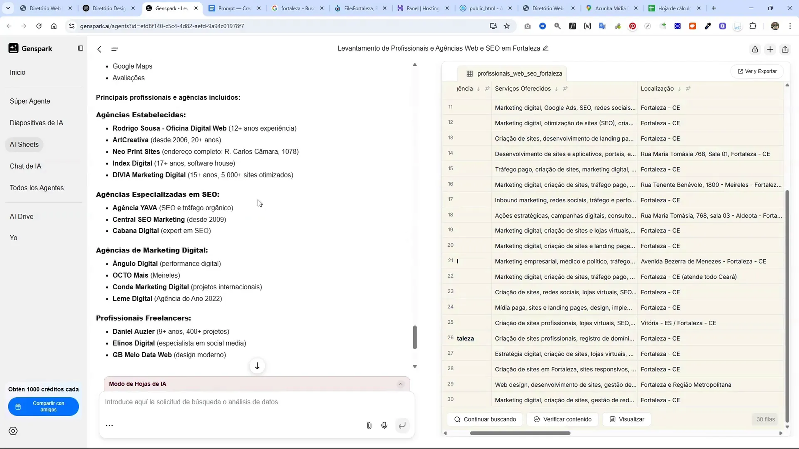 Recolección de datos con GenSpark desde Google Maps