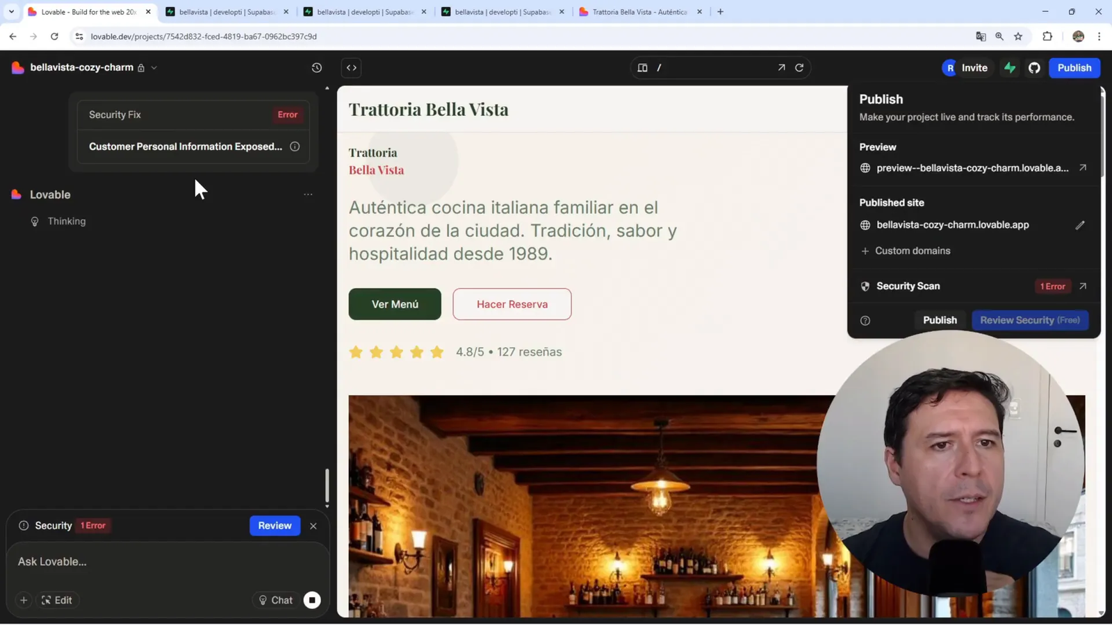 Revisión antes de publicar y corrección de error