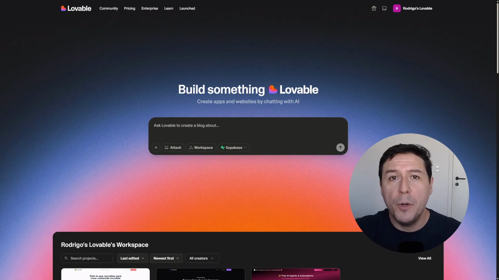 Presentación de Lovable y concepto de prompt