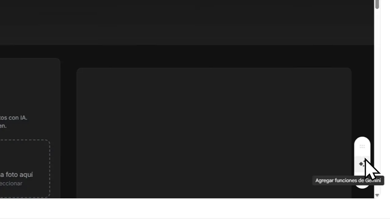 Crea Tu Primera App Profesional Gratis con Gemini Canvas (IA integrada) 3 Canvas con botón para agregar funciones de IA