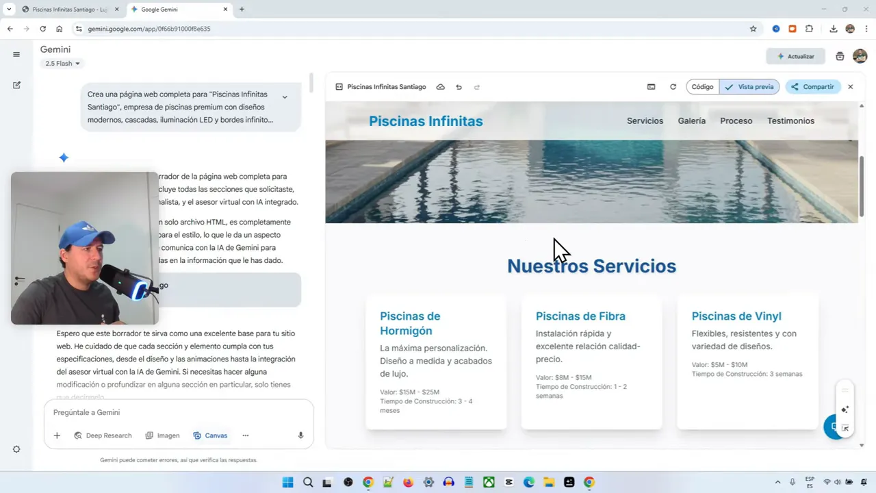 Vista de las imágenes generadas en Gemini