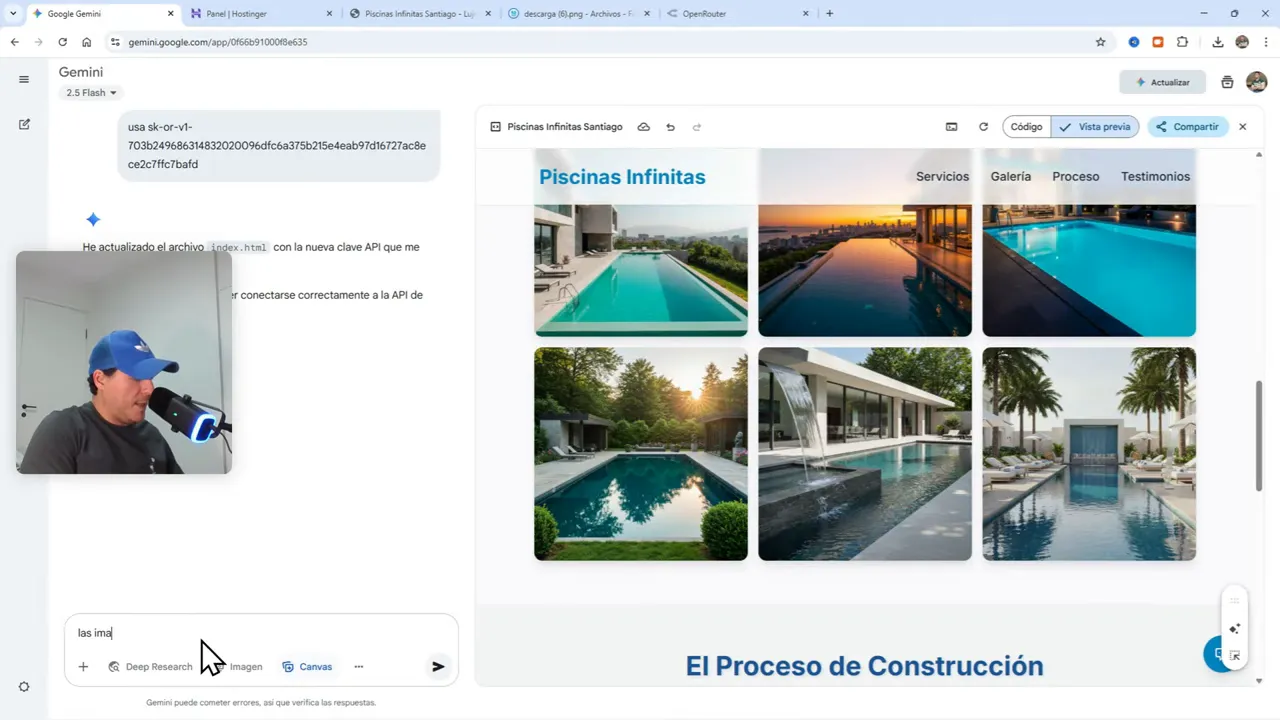 Proceso de guardar las imágenes generadas y enlaces a cada archivo en el hosting