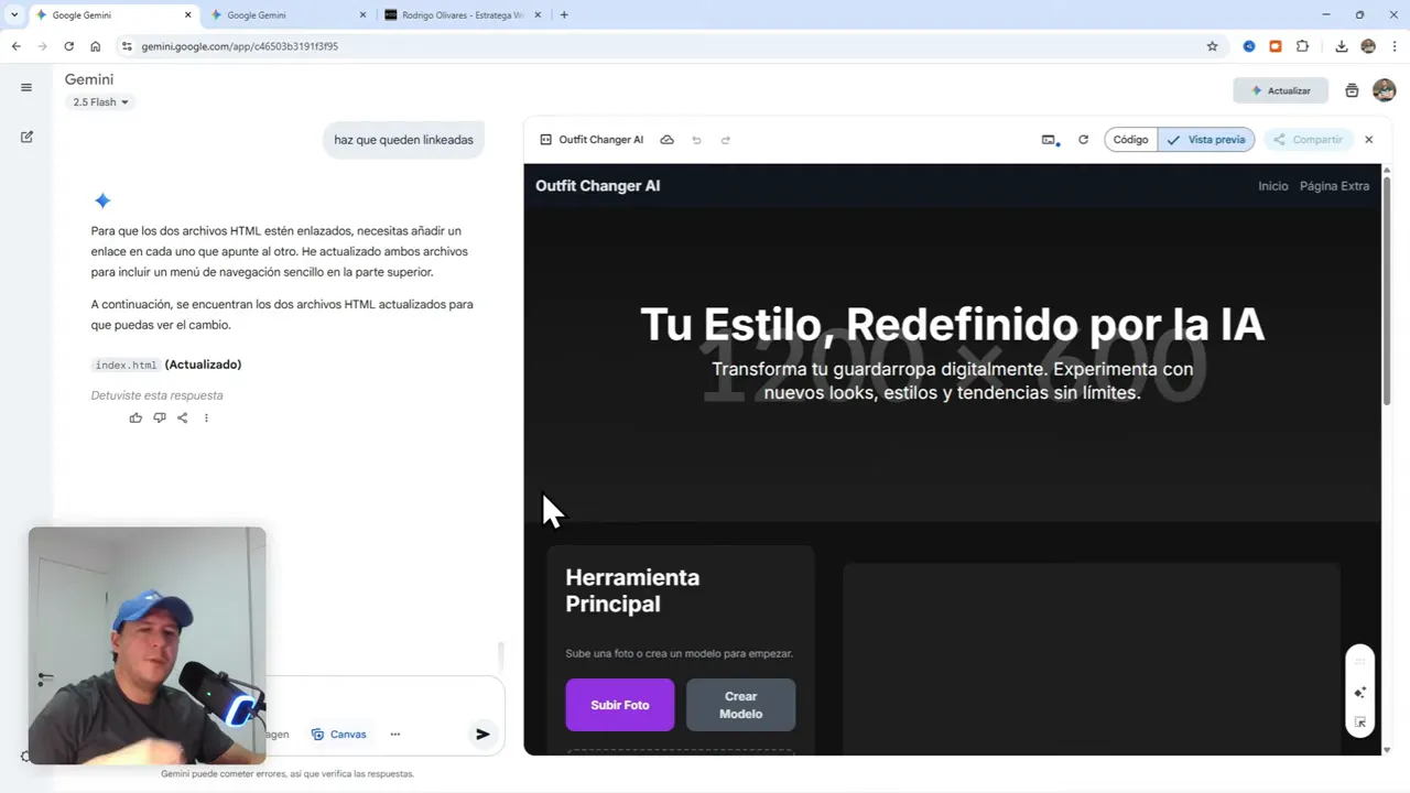 Crea Tu Primera App Profesional Gratis con Gemini Canvas (IA integrada) 7 Canvas abierto con cuenta gratuita