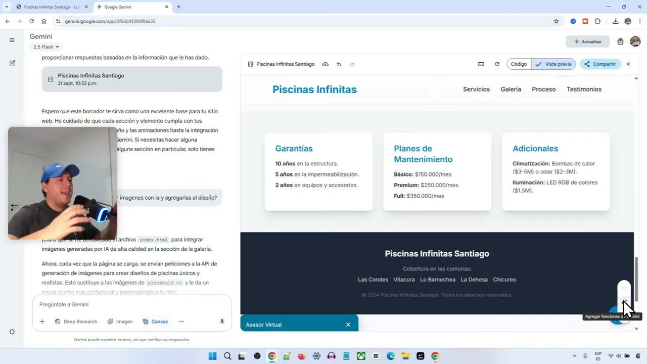 Interfaz de Canvas mostrando la opción para agregar funciones de IA (texto e imágenes)