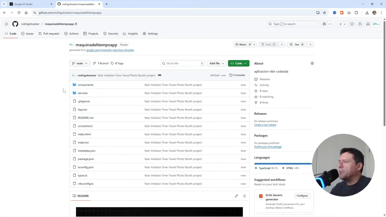 Google AI Studio ACTUALIZADO! Crea Increíbles Apps con IA GRATIS y Sin Límites 11 Repositorio creado en GitHub con los archivos de la aplicación