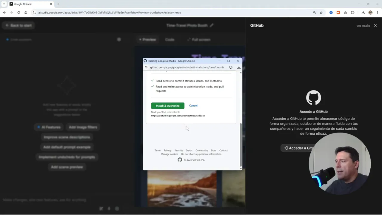 Google AI Studio ACTUALIZADO! Crea Increíbles Apps con IA GRATIS y Sin Límites 10 Proceso de conexión a GitHub desde AI Studio para guardar el proyecto