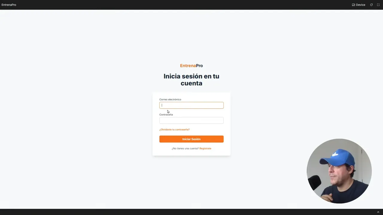 Formulario de autenticación con opción de elegir tipo de cuenta