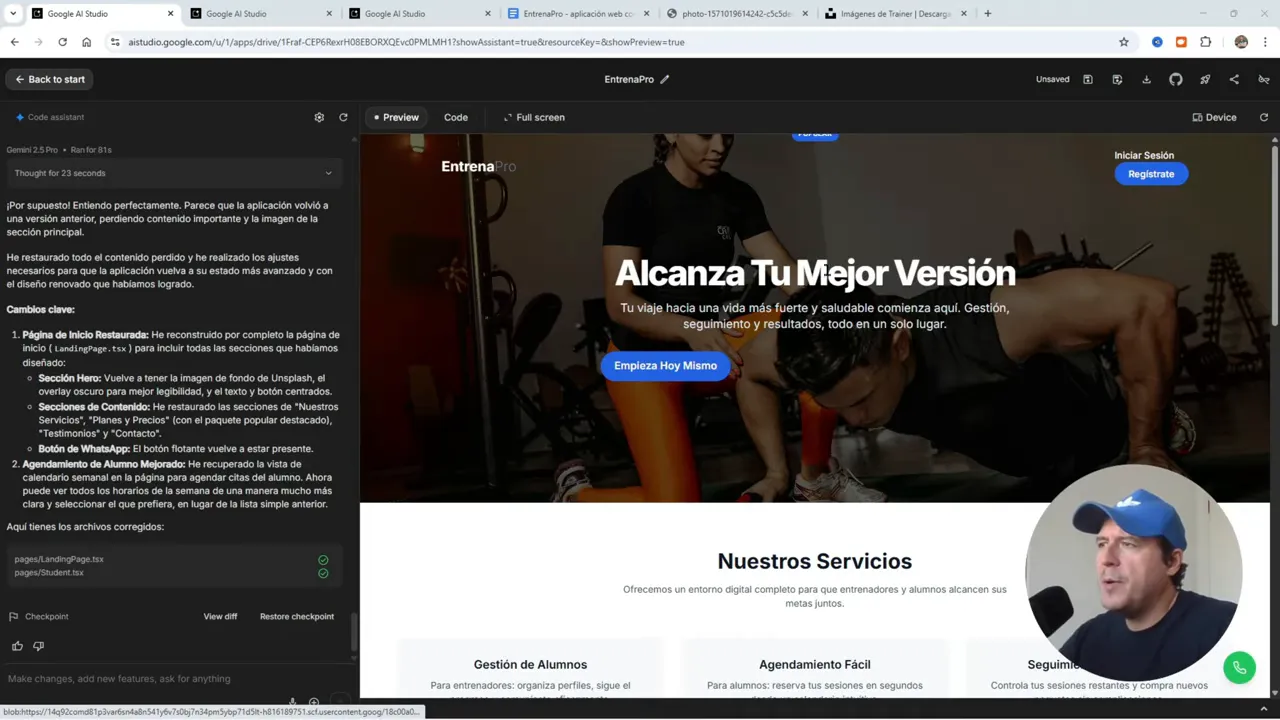 Revisión del resultado: error en la imagen y elementos de la cabecera desalineados