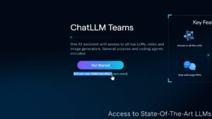 Botón Get Started de ChatLLM con texto resaltado