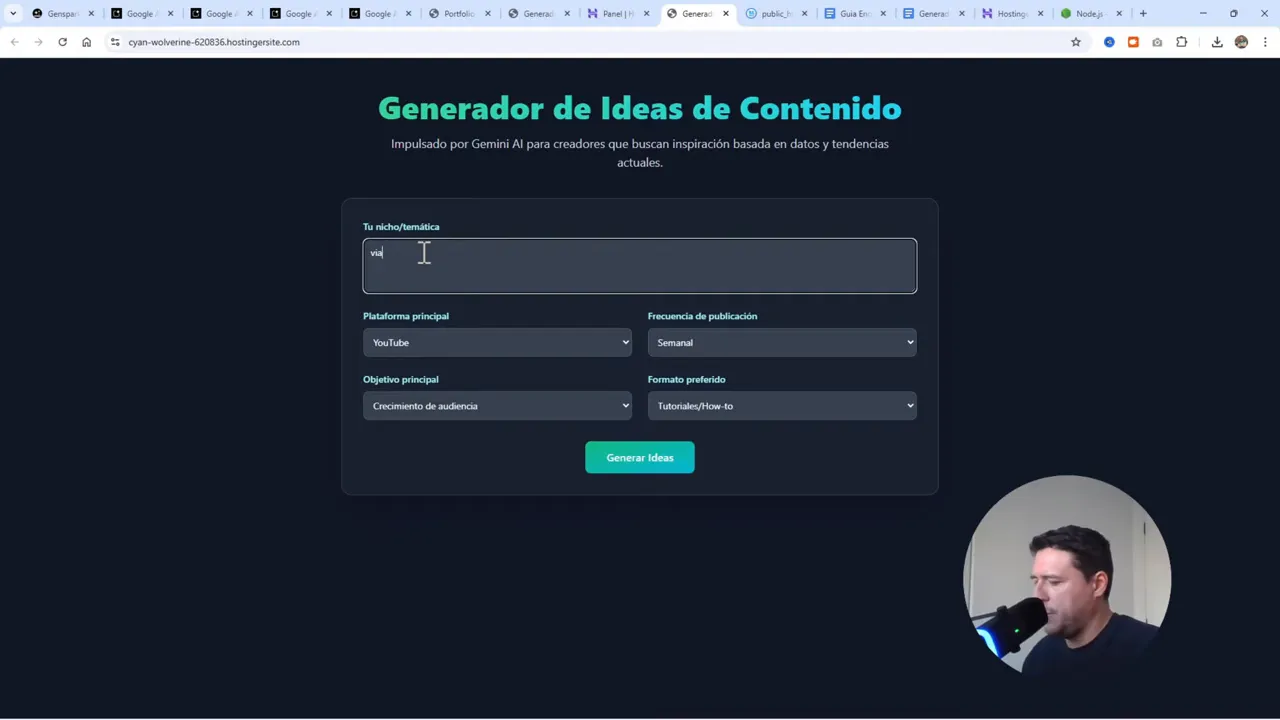 Cómo Publicar Apps de Google AI Studio en Hostinger - Tutorial Completo 15 Sitio publicado en Hostinger mostrando la web en el dominio temporal tras subir los archivos.