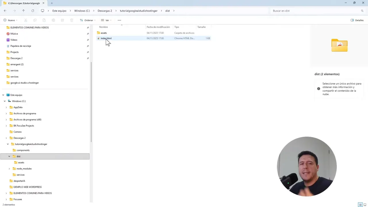 Cómo Publicar Apps de Google AI Studio en Hostinger - Tutorial Completo 13 Carpeta dist actualizada después de ejecutar npm run build y lista para subir.