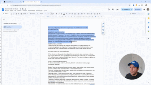 Documento de Google Docs con el prompt de la landing y texto seleccionado