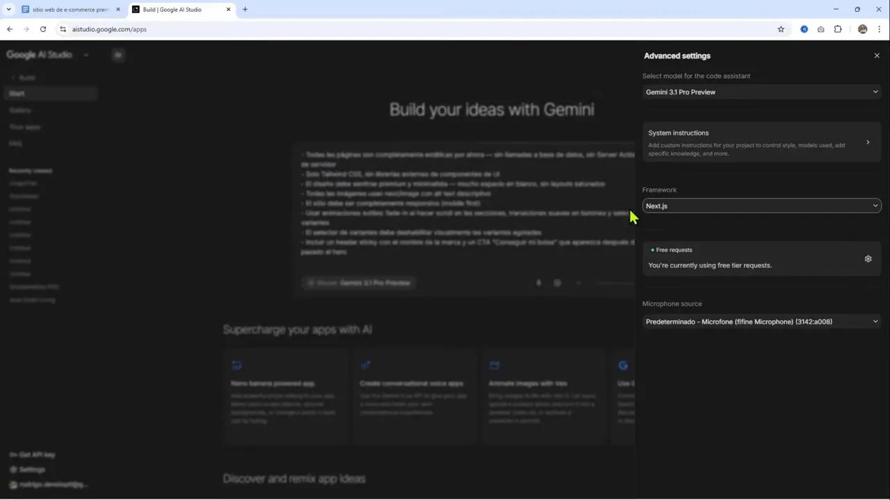 Creé una Tienda Online GRATIS con Google AI Studio + Gemini 3.1 Pro + Supabase + Hostinger