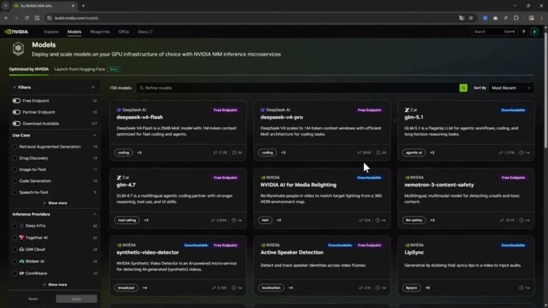 NVIDIA está regalando IAs de calidad y casi nadie lo sabe: cómo acceder gratis a más de 150 modelos y usarlos en VS Code 9 Sección Models de NVIDIA Build con filtros y tarjetas de modelos disponibles