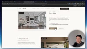 Sección de suite con descripción y botones de acción generada en Google AI Studio (Casa Albor)