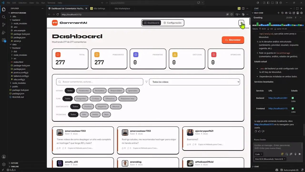 Creé una app web real con Kimi K2.6 y gasté menos de $2