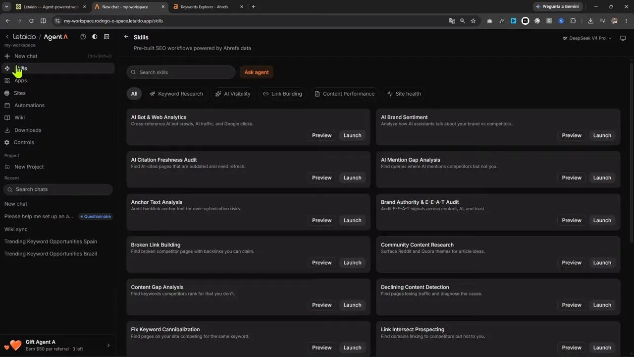 Cómo encontrar un negocio de IA real usando Ahrefs Agent A