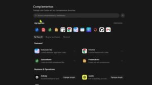 Pantalla de complementos con búsqueda de Supabase y opción de agregar