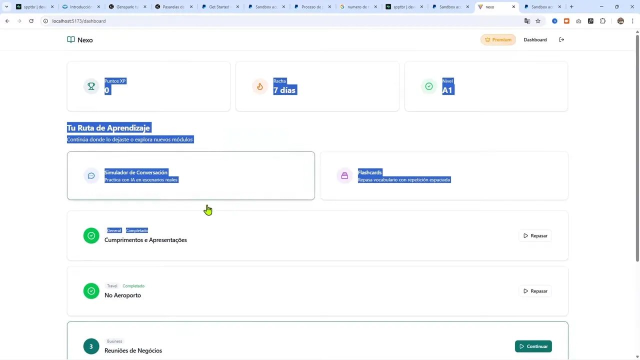 Cómo agregar pagos a tu app web con PayPal MCP paso a paso 4 Panel de la aplicación mostrando cuenta con estado premium activo