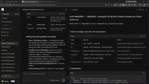 Panel de Kimi mostrando tareas y subagentes del proyecto Neopolis