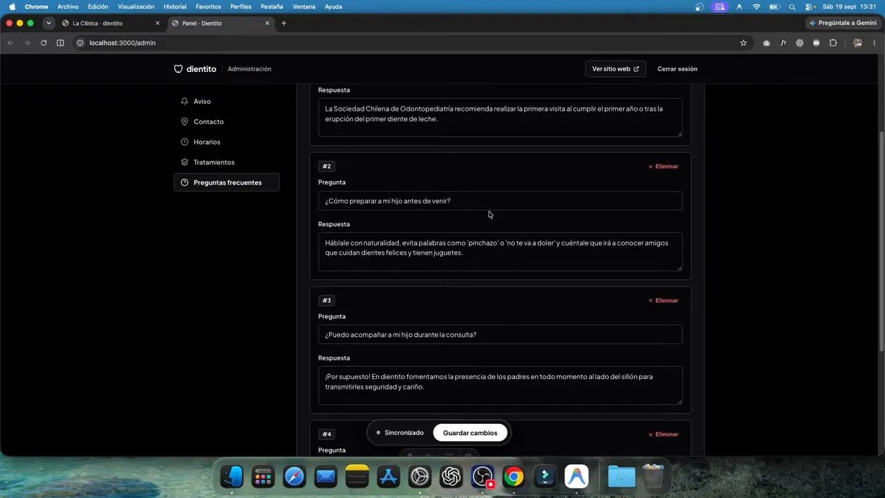 Cómo mis clientes editan su web sin romper el diseño 2 Panel oscuro con varias preguntas frecuentes editables