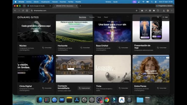 Vista previa de la sección Entre Flores en Dínamo Sites